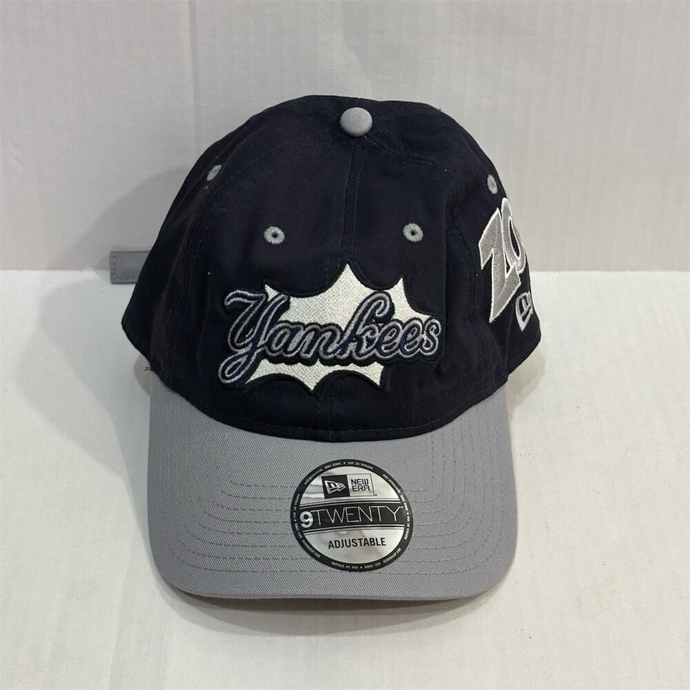 New Era 9TWENTY New York Yankees Script Adjustable Hat Navy Gray One Size